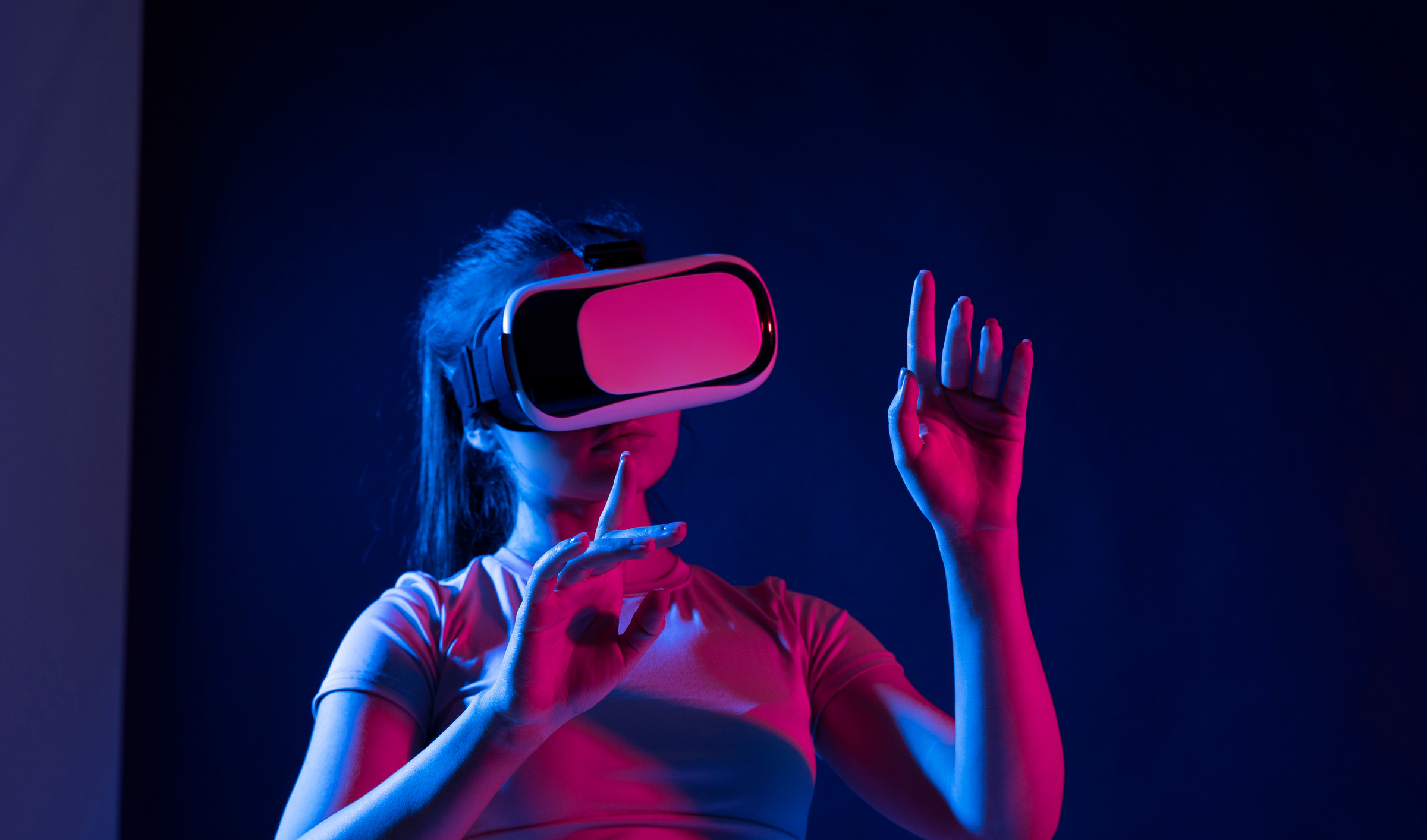 Interior Designer Using a VR Software and VR Headset to Design a Project of New Home.