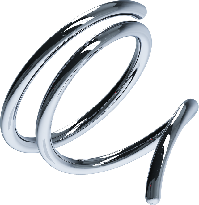 3D Chrome Shape Distorted HelixBlob